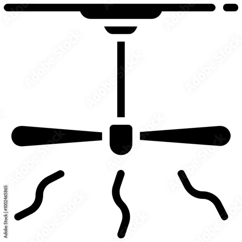 ceiling fan glyph vector icon