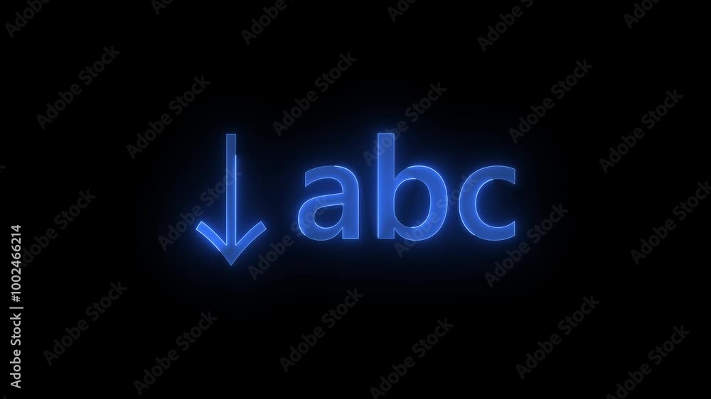 Small letter text symbol stroke icon glowing neon blue color animation Small letter text symbol stroke icon glowing neon blue color animation