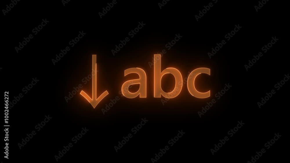Small letter text symbol stroke icon glowing neon animation Small letter text symbol stroke icon glowing neon animation