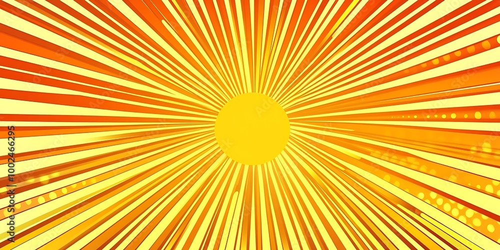 Fototapeta premium Abstract orange sun rays and sunburst backdrop background. 