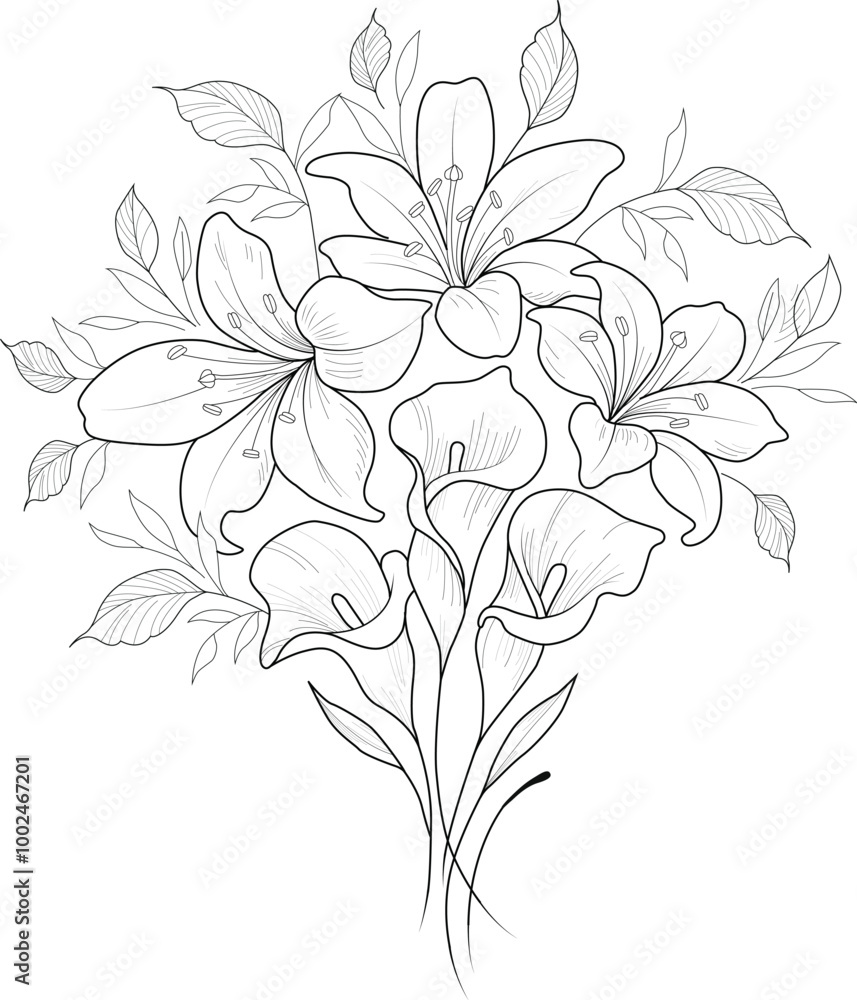 drawing of flowers drawing of flowers