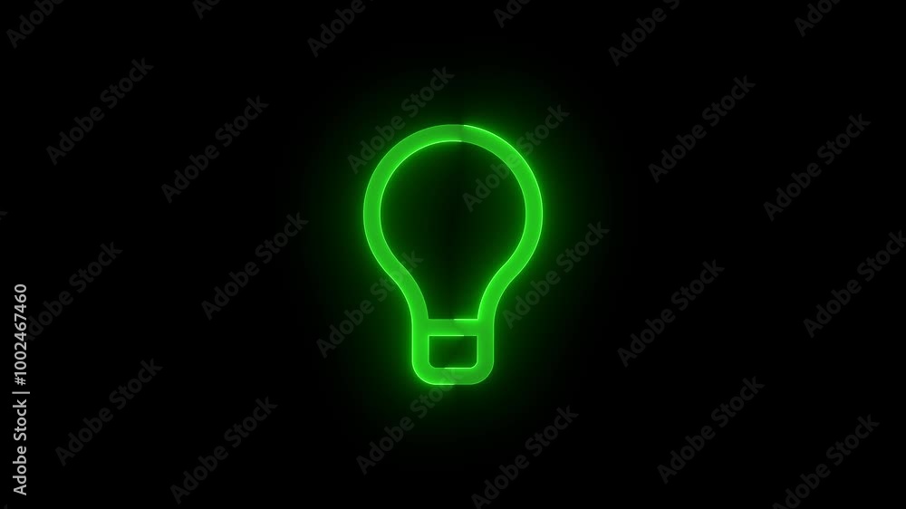 Tool tip bulb stroke icon glowing neon animation Tool tip bulb stroke icon glowing neon animation