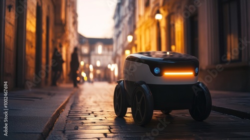 Autonomous delivery robots navigating city streets, ensuring fast and efficient delivery services in a technology-driven capital photo