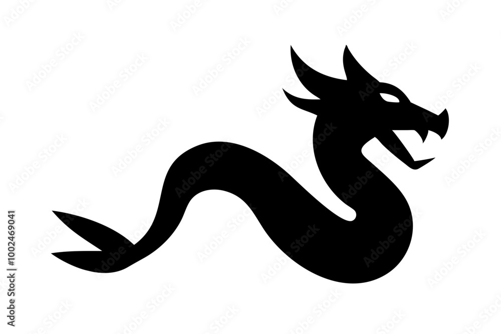 Fototapeta premium Vibrant Vector Illustration of a Majestic Stylized Dragon Soaring Through a Colorful Fantasy Landscape 