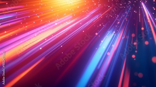 Multicolor spectrum bright motion light trail neon line explosion