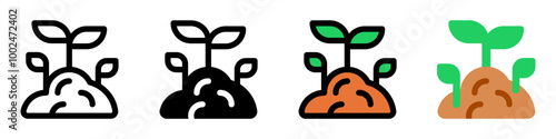 Editable seedling, plant, growing seed vector icon. Gardening, landscaping, horticulture. Part of a big icon set family. Perfect for web and app interfaces, presentations, infographics, etc