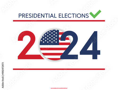 USA presidential election 2024. Template vector illustration.