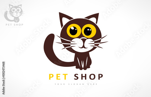 Cat logo vector animal design