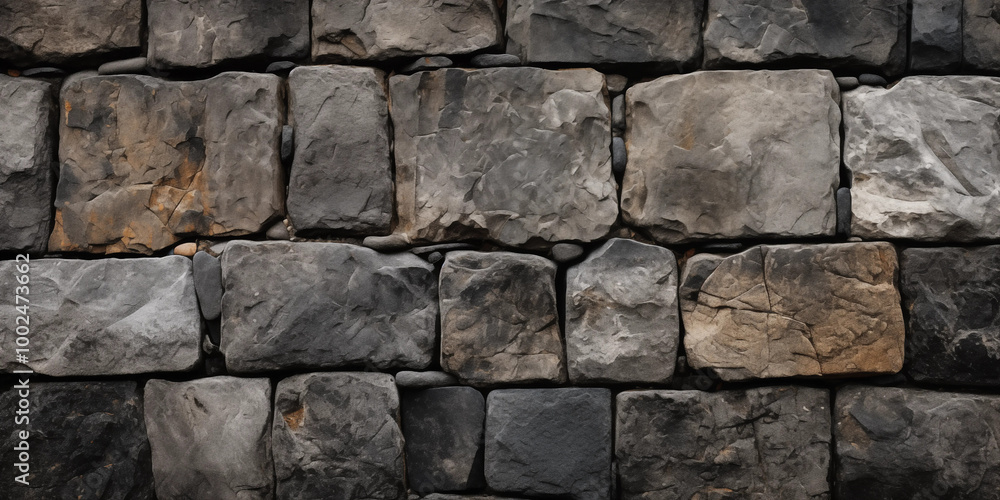 Rough Stone Wall Texture Grey and Brown Background Rough Stone Wall Texture Grey and Brown Background