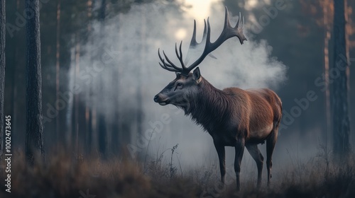 Deer in Fog.