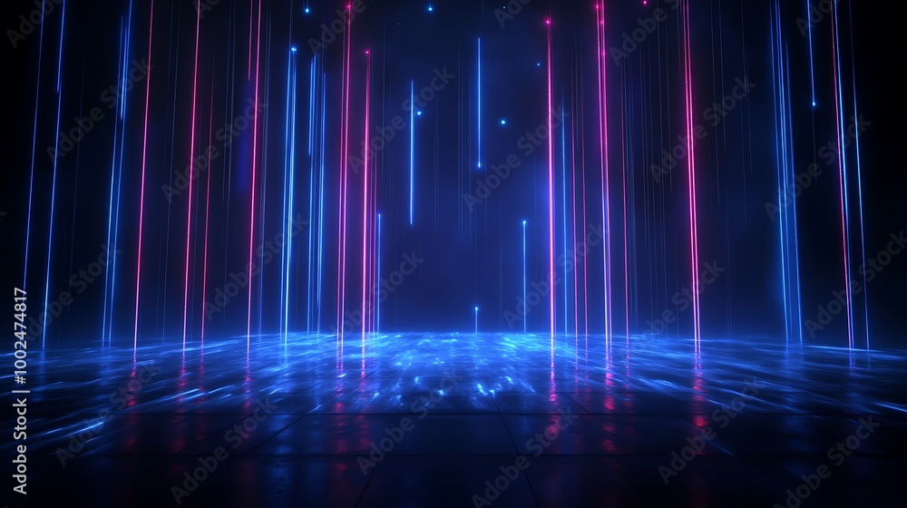 A mesmerizing display of colorful light beams emanating from a dark backdrop, evoking a sense of depth and energy. A mesmerizing display of colorful light beams emanating from a dark backdrop, evoking a sense of depth and energy.