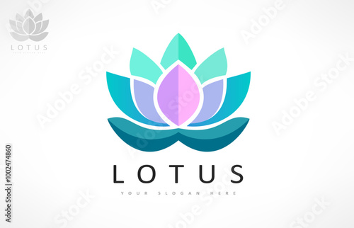 Lotus flower logo vector design