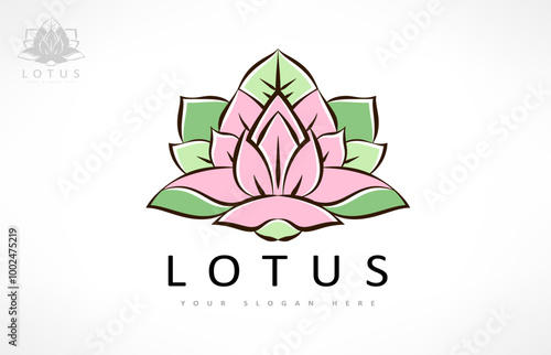 Lotus flower logo vector design