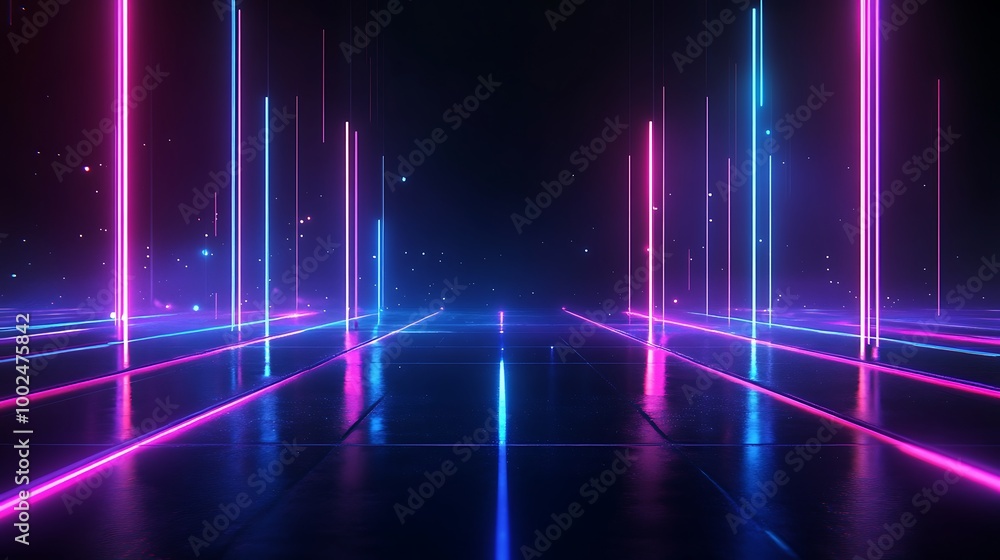 A vibrant digital background featuring neon lines in pink and blue, creating a futuristic atmosphere. A vibrant digital background featuring neon lines in pink and blue, creating a futuristic atmosphere.