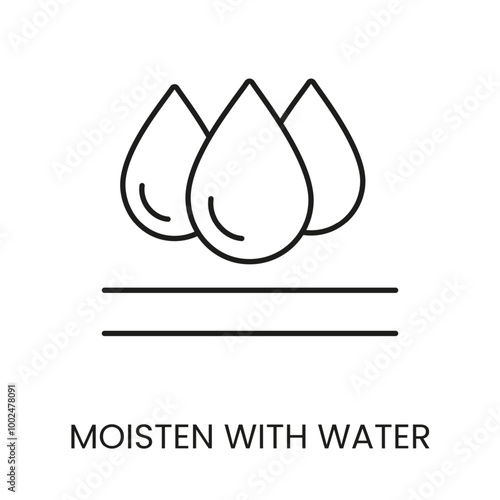 Wet and moisten, vector line icon with editable stroke