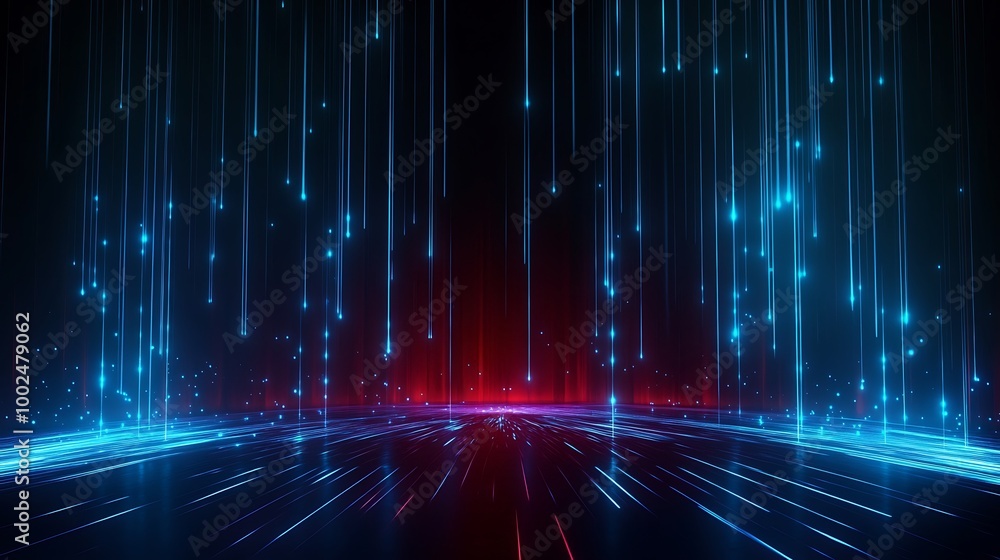 Abstract digital background with blue and red neon lines creating a futuristic atmosphere. Abstract digital background with blue and red neon lines creating a futuristic atmosphere.