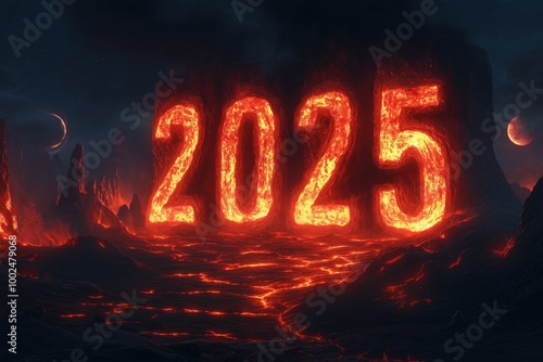 Burning 2025 Numbers on Lava-Covered Ground