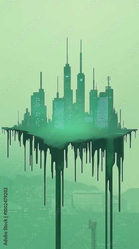 Obraz premium Melted Cityscape