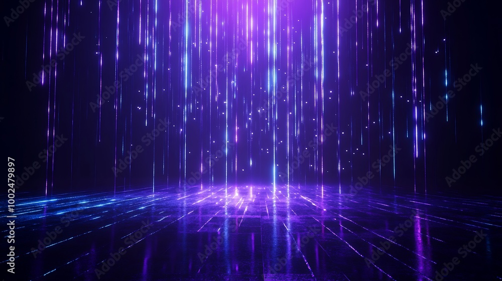 Abstract digital background with glowing purple lines creating a futuristic atmosphere. Abstract digital background with glowing purple lines creating a futuristic atmosphere.