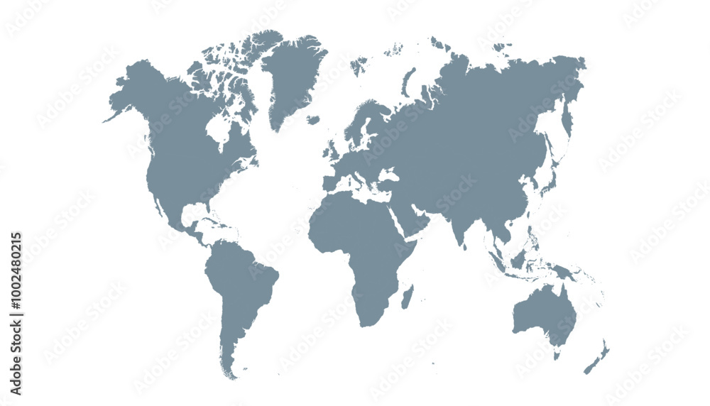Obraz premium World map. Grey modern vector map. Silhouette map.