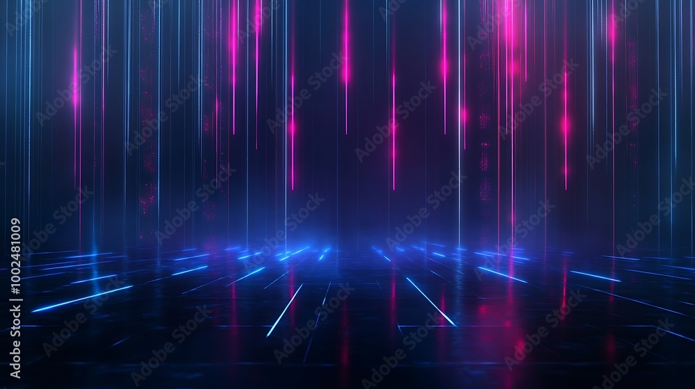 Abstract digital background with vibrant lines in blue and pink, creating a futuristic atmosphere. Abstract digital background with vibrant lines in blue and pink, creating a futuristic atmosphere.