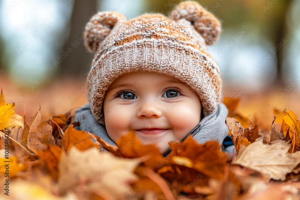 Beautiful autumn portrait, sunny day, park full of fallen foliage, people children pets walking, generative AI Beautiful autumn portrait, sunny day, park full of fallen foliage, people children pets walking, generative AI