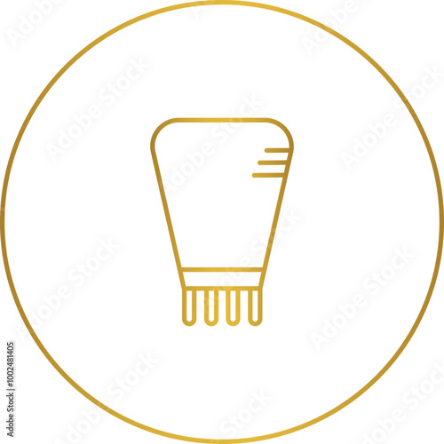 Linear icons for beauty services gold highlights, makeup, skincare, haircare, and wellness. Beauty salons     
