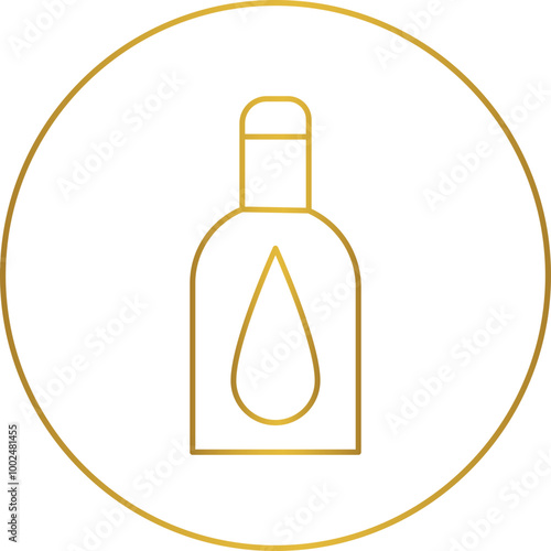 Linear icons for beauty services gold highlights, makeup, skincare, haircare, and wellness. Beauty salons     
