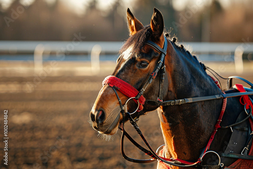 Generative AI photo image of person who ride horse, equestrian professional sport profession