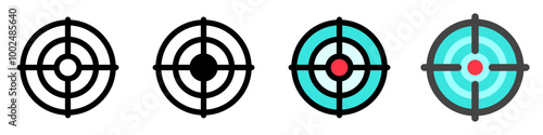 Editable shooting game, target, focus vector icon. Video game, game elements. Part of a big icon set family. Perfect for web and app interfaces, presentations, infographics, etc