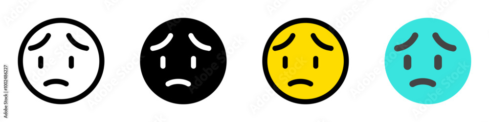 Editable worry, sad face expression emoticon vector icon. Part of a big icon set family. Part of a big icon set family. Perfect for web and app interfaces, presentations, infographics, etc Editable worry, sad face expression emoticon vector icon. Part of a big icon set family. Part of a big icon set family. Perfect for web and app interfaces, presentations, infographics, etc