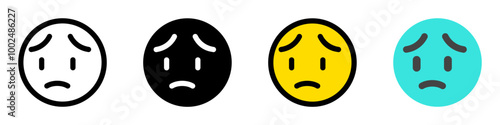 Editable worry, sad face expression emoticon vector icon. Part of a big icon set family. Part of a big icon set family. Perfect for web and app interfaces, presentations, infographics, etc