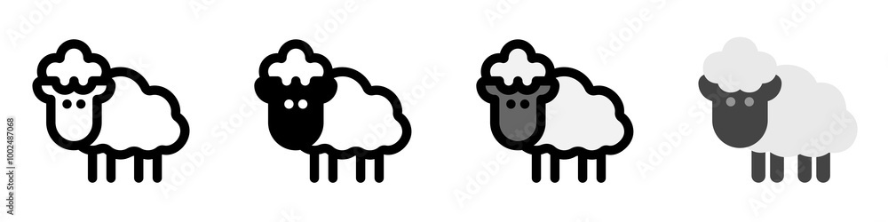 Editable sheep, ewe, lamb vector icon. Animal, farm, livestock. Part of a big icon set family. Perfect for web and app interfaces, presentations, infographics, etc Editable sheep, ewe, lamb vector icon. Animal, farm, livestock. Part of a big icon set family. Perfect for web and app interfaces, presentations, infographics, etc