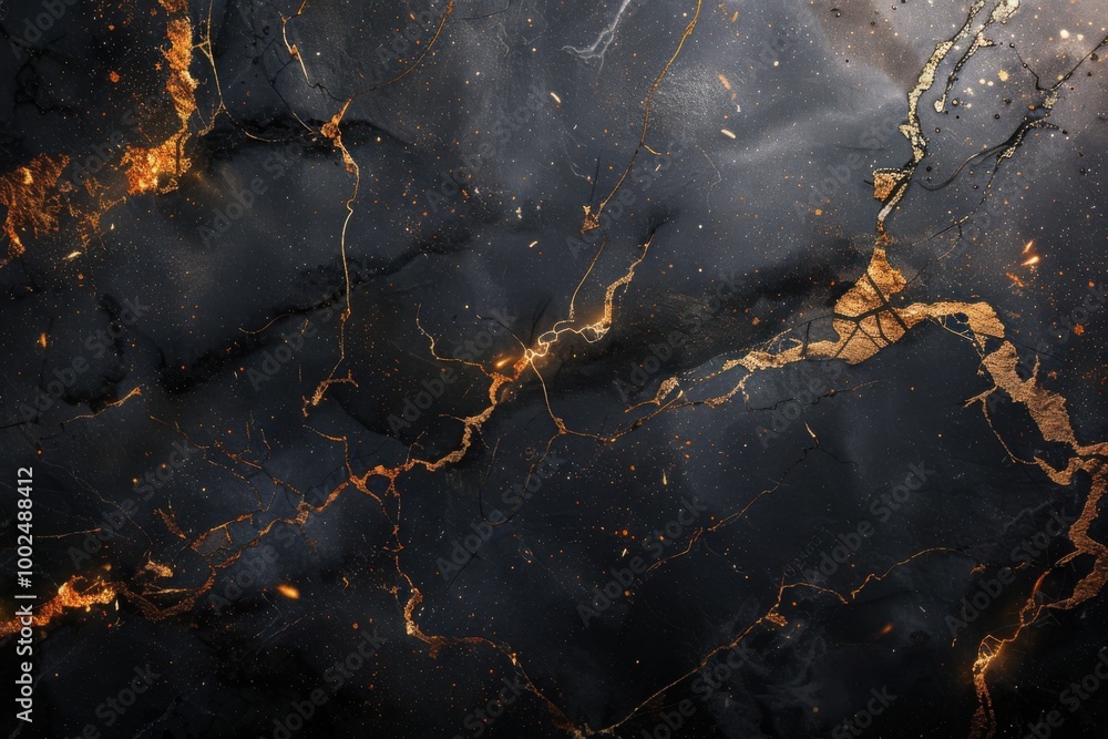 Elegant Black and Gold Marbled Design with Rich Texture, Symbolizing Luxury and Cosmic-Inspired Patterns Elegant Black and Gold Marbled Design with Rich Texture, Symbolizing Luxury and Cosmic-Inspired Patterns