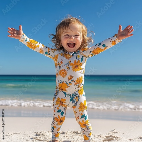 Vibrant Kids Beachwear Bright Colorful and UVProtected Swimsuits for Fun Summer Adventures photo