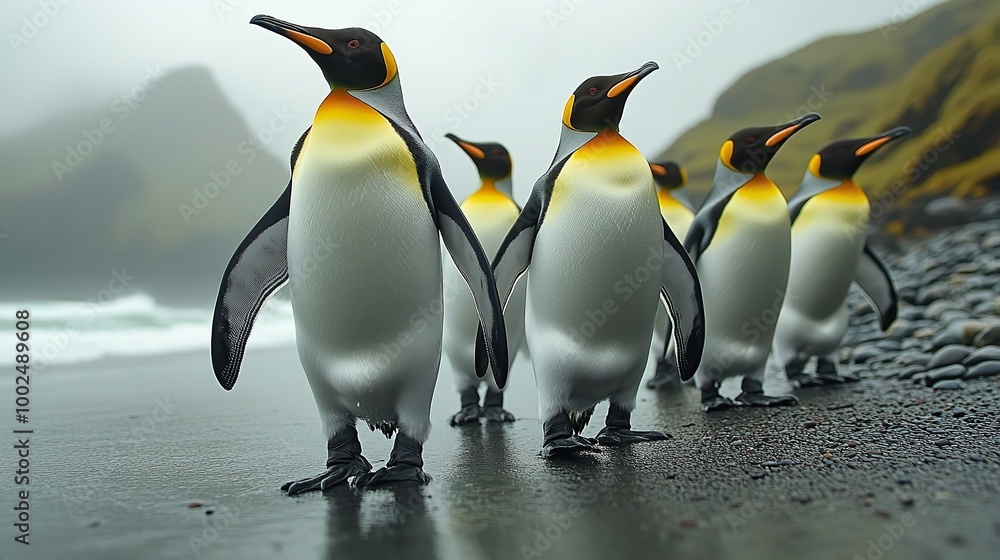 Fototapeta premium penguins in polar regions