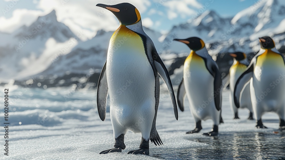 Fototapeta premium penguins in polar regions