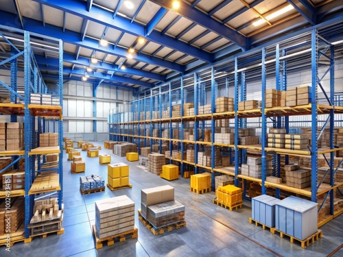 A factory warehouse designed for optimized storage and distribution of spare parts, enhancing efficiency in managing