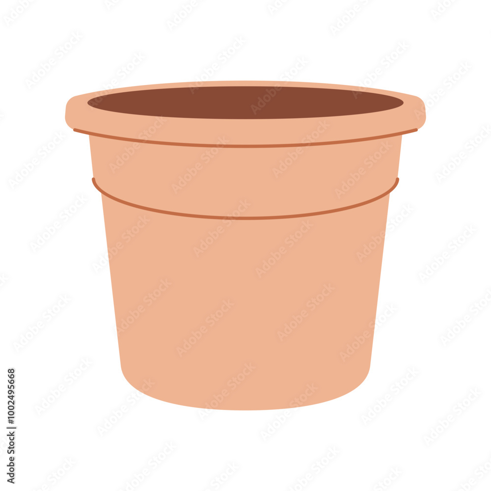 Brown flower pot icon vector illustration, plant pot icon in lineal color style Brown flower pot icon vector illustration, plant pot icon in lineal color style