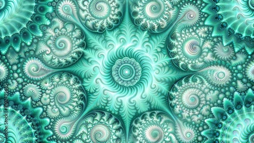 Wallpaper Mural Intricate mint green fractal pattern design for digital art backgrounds Torontodigital.ca