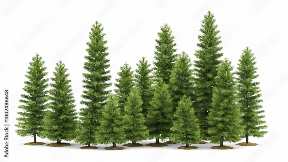 Fototapeta premium christmas tree isolated on white background