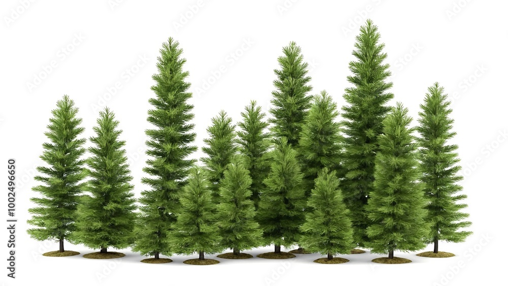 Obraz premium christmas tree isolated on white background