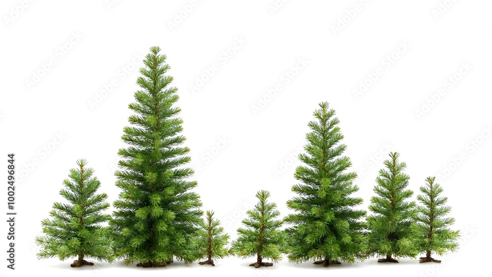 Obraz premium christmas tree isolated on white background