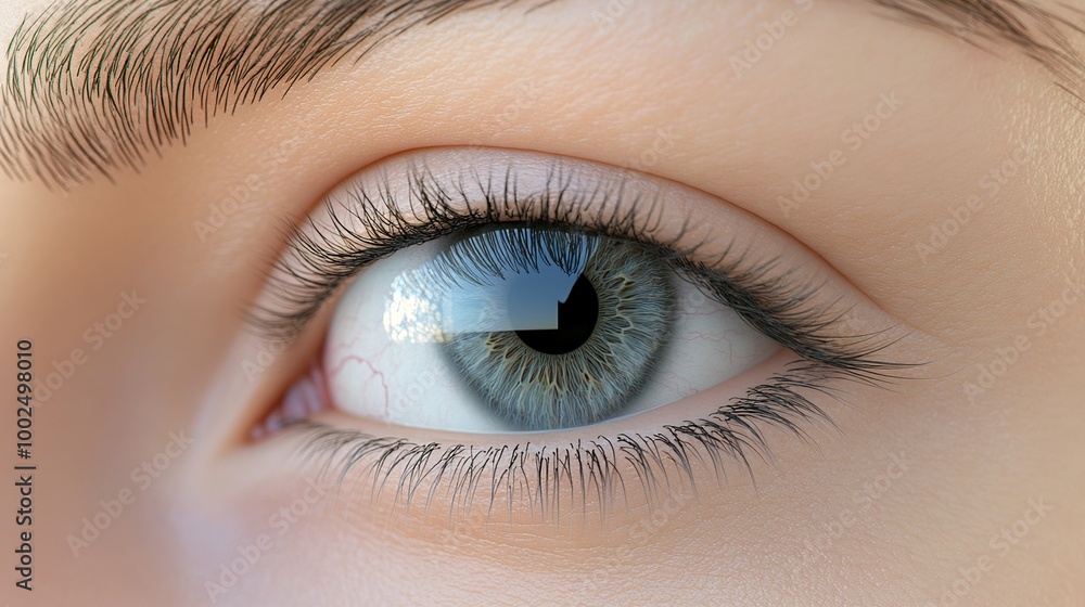 Close-up of a Human Eye with Blue Iris Close-up of a Human Eye with Blue Iris