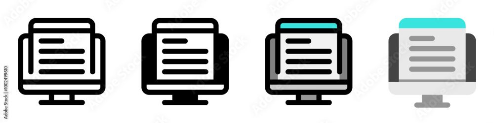 Editable web article vector icon. Online learning, course, tutorial. Part of a big icon set family. Perfect for web and app interfaces, presentations, infographics, etc Editable web article vector icon. Online learning, course, tutorial. Part of a big icon set family. Perfect for web and app interfaces, presentations, infographics, etc