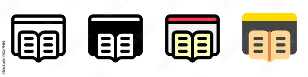 Editable digital, online library vector icon. Online learning, course, tutorial. Part of a big icon set family. Perfect for web and app interfaces, presentations, infographics, etc Editable digital, online library vector icon. Online learning, course, tutorial. Part of a big icon set family. Perfect for web and app interfaces, presentations, infographics, etc