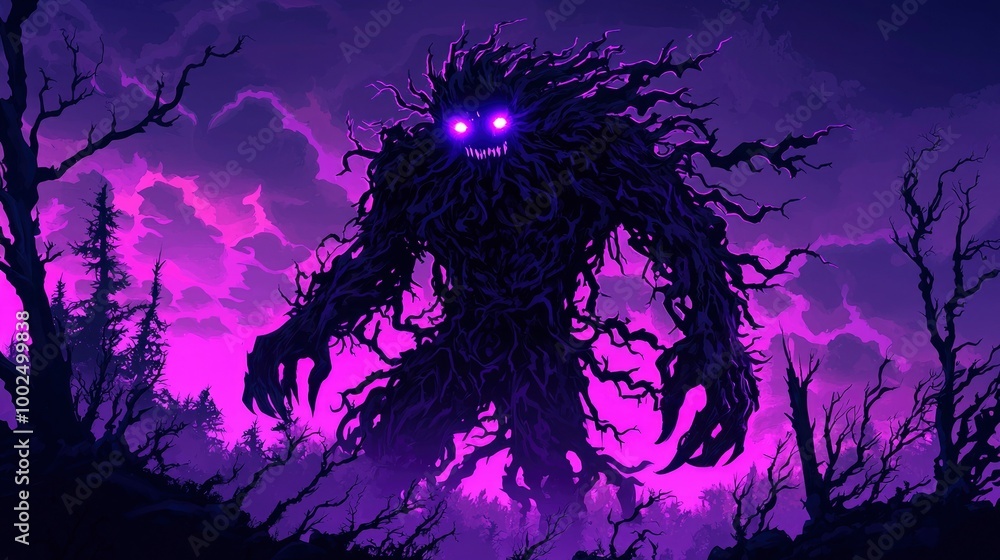 The Wrath of the Forest A Glowing Tree Monster The Wrath of the Forest A Glowing Tree Monster