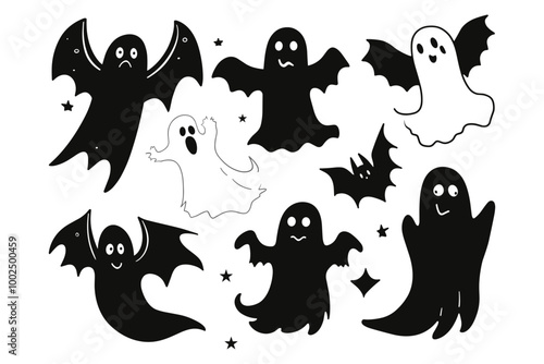 Spooky Ghost Silhouettes in the Night