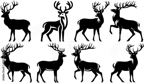 Deer SVG, Deer Silhouette, Deer Design, Hunting SVG, Animals SVG, Nature SVG, Antlers SVG, Moose SVG, Deer PNG, Deer Bundle, Deer Set, Horns SVG, Cut file for Cricut SVG, JPG, PNG