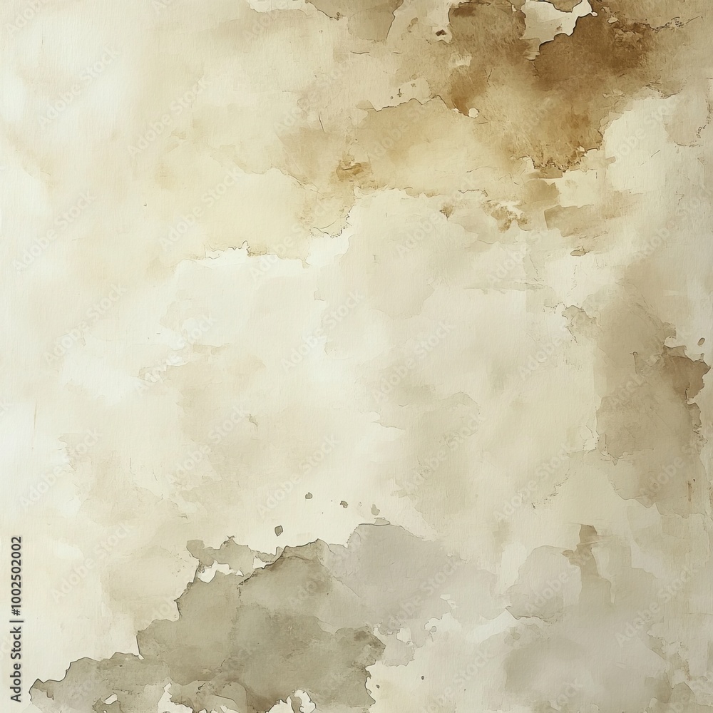 Fototapeta premium Abstract watercolor texture in soft brown and beige tones, ideal for background use.